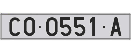 CO0551A matricula larga