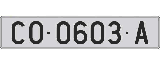 CO0603A matricula larga