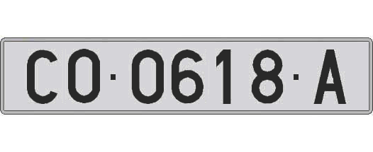 CO0618A matricula larga