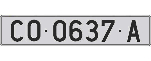 CO0637A matricula larga
