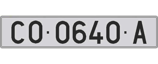CO0640A matricula larga