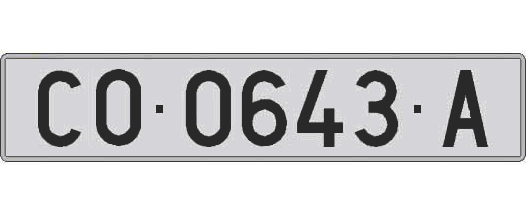 CO0643A matricula larga