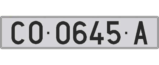 CO0645A matricula larga