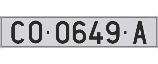 CO0649A matricula larga