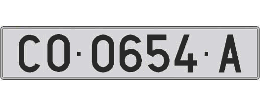 CO0654A matricula larga