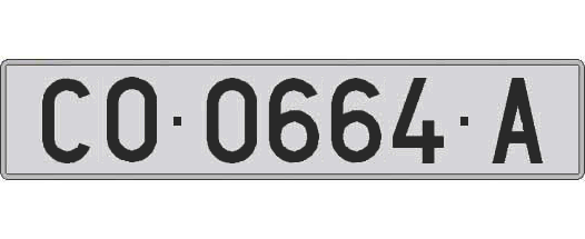 CO0664A matricula larga