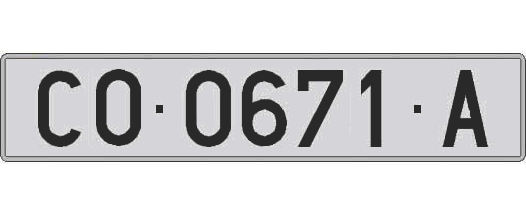 CO0671A matricula larga