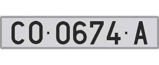 CO0674A matricula larga