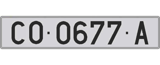CO0677A matricula larga