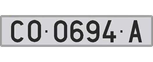 CO0694A matricula larga