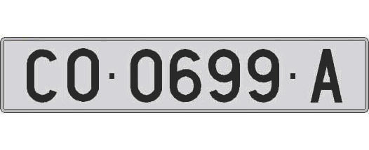 CO0699A matricula larga