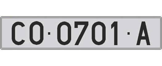 CO0701A matricula larga