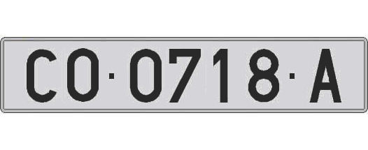 CO0718A matricula larga