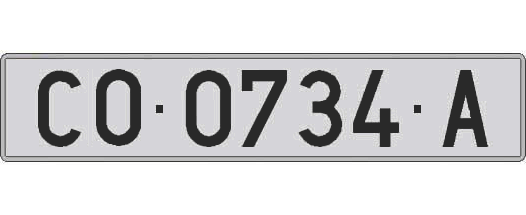 CO0734A matricula larga