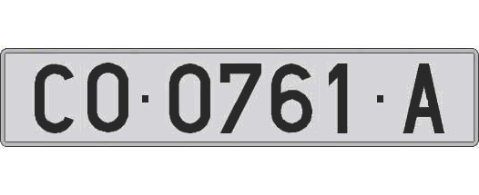 CO0761A matricula larga