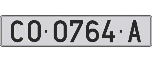 CO0764A matricula larga