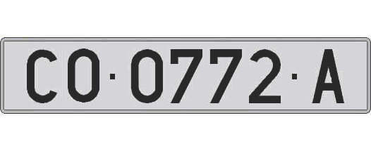 CO0772A matricula larga