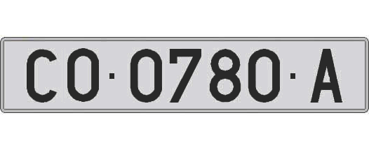 CO0780A matricula larga