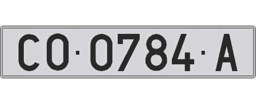 CO0784A matricula larga
