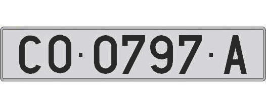 CO0797A matricula larga