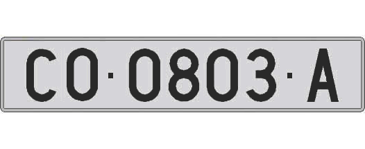 CO0803A matricula larga