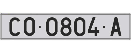 CO0804A matricula larga