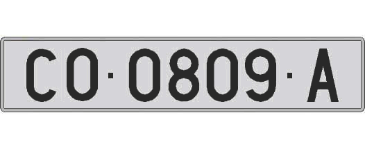 CO0809A matricula larga