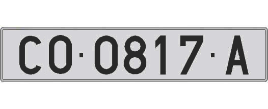 CO0817A matricula larga