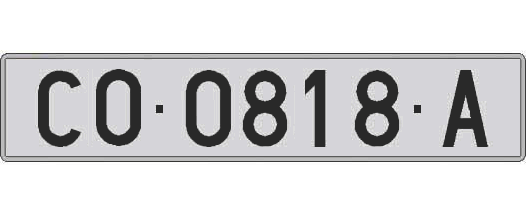 CO0818A matricula larga