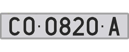 CO0820A matricula larga