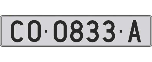 CO0833A matricula larga