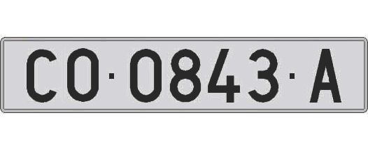 CO0843A matricula larga