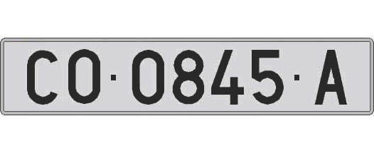 CO0845A matricula larga