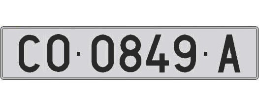 CO0849A matricula larga