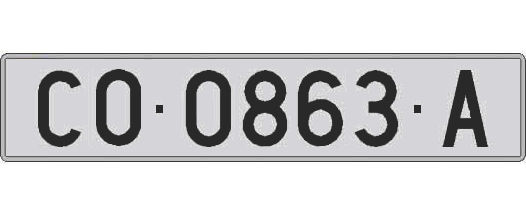 CO0863A matricula larga