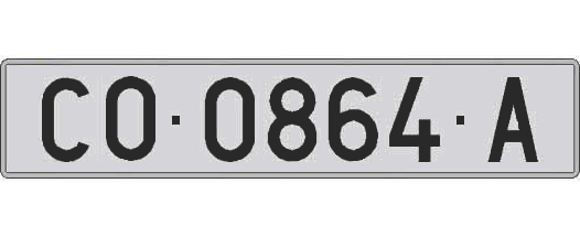 CO0864A matricula larga