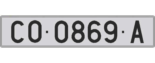 CO0869A matricula larga