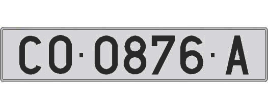 CO0876A matricula larga