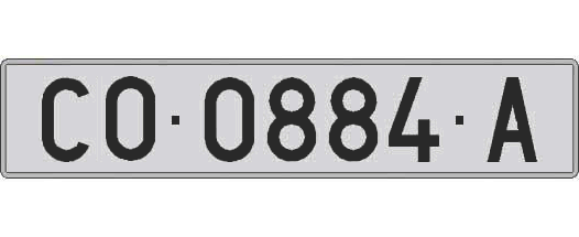 CO0884A matricula larga