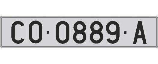 CO0889A matricula larga