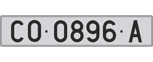 CO0896A matricula larga