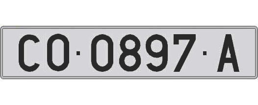 CO0897A matricula larga