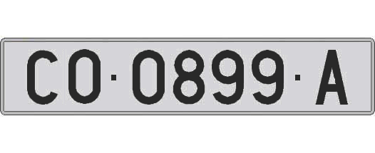 CO0899A matricula larga