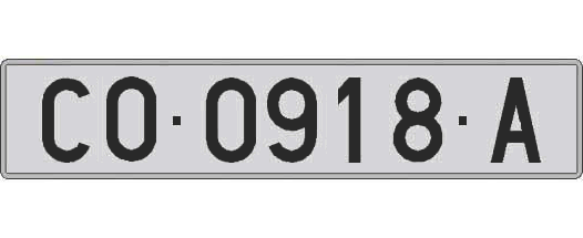 CO0918A matricula larga
