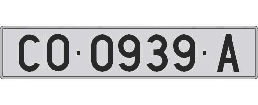 CO0939A matricula larga