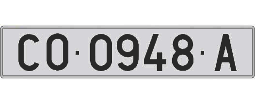 CO0948A matricula larga