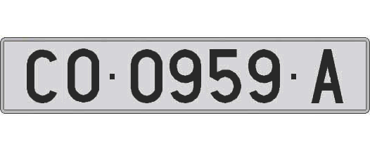 CO0959A matricula larga