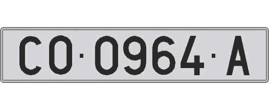 CO0964A matricula larga