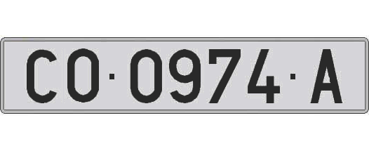 CO0974A matricula larga