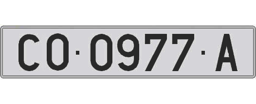 CO0977A matricula larga